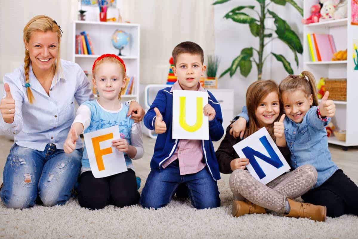 Group of children having fun